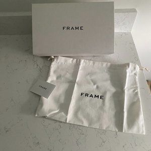 Frame White Rectangular Designer Shoe Box and Shoe Bag